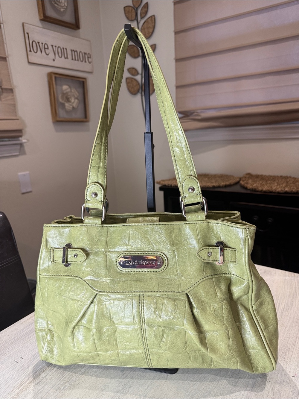 Vintage Y2K Green Leather Tote Handbag - Stylish Everyday Shoulder Bag